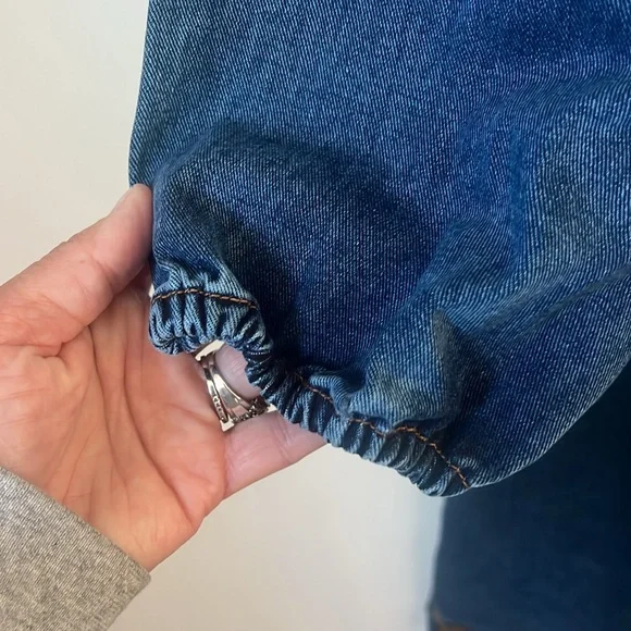 Lucy & Yak Maeve Midi Denim Dress with Myrtle Embroidery Long sleeves NWT Sz 16 - Picture 7 of 11